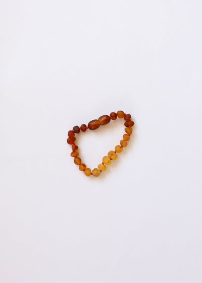 Tobillo o pulsera de ámbar báltico crudo y girasol