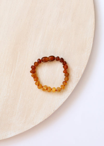 Tobillo o pulsera de ámbar báltico crudo y girasol
