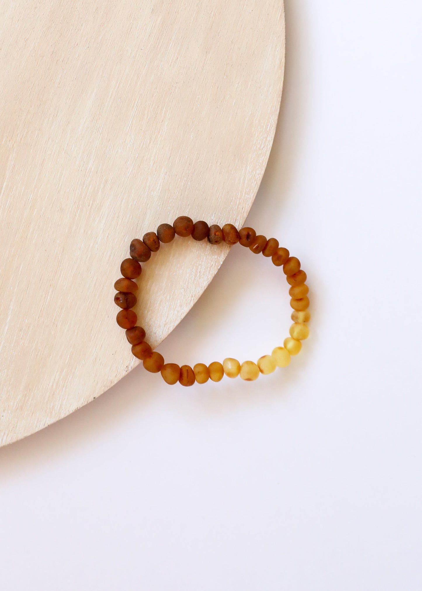 Bracelet adulte en ambre baltique brut et tournesol