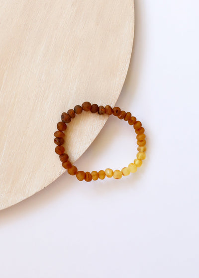 Raw Baltic Amber & Sunflower Adult Bracelet
