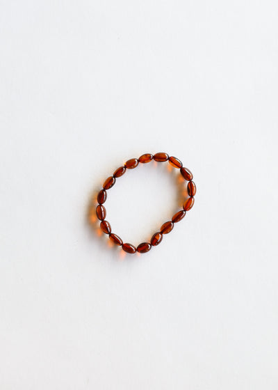 Pulsera o Tobillera de Ámbar Báltico Cognac Pulido