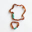 Ensemble de bijoux pour enfants en ambre cognac brut de la mer Baltique et amazonite
