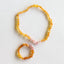 Conjunto de Joyería para Niños de Ámbar Báltico y Cuarzo Rosa Crudo