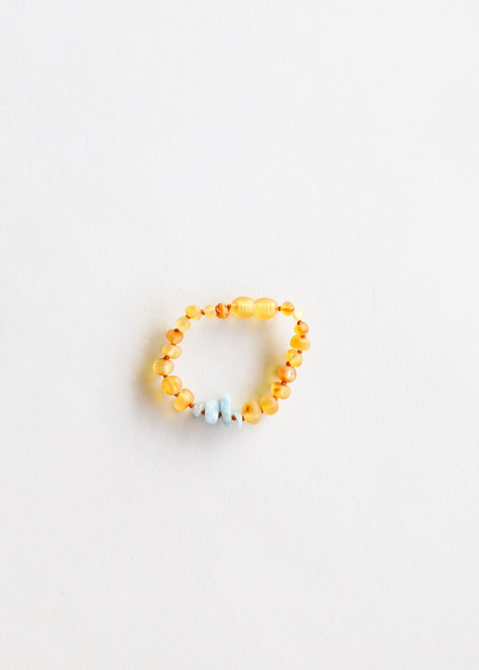 Raw Honey Baltic Amber + Aquamarine || Anklet or Bracelet - Korvel