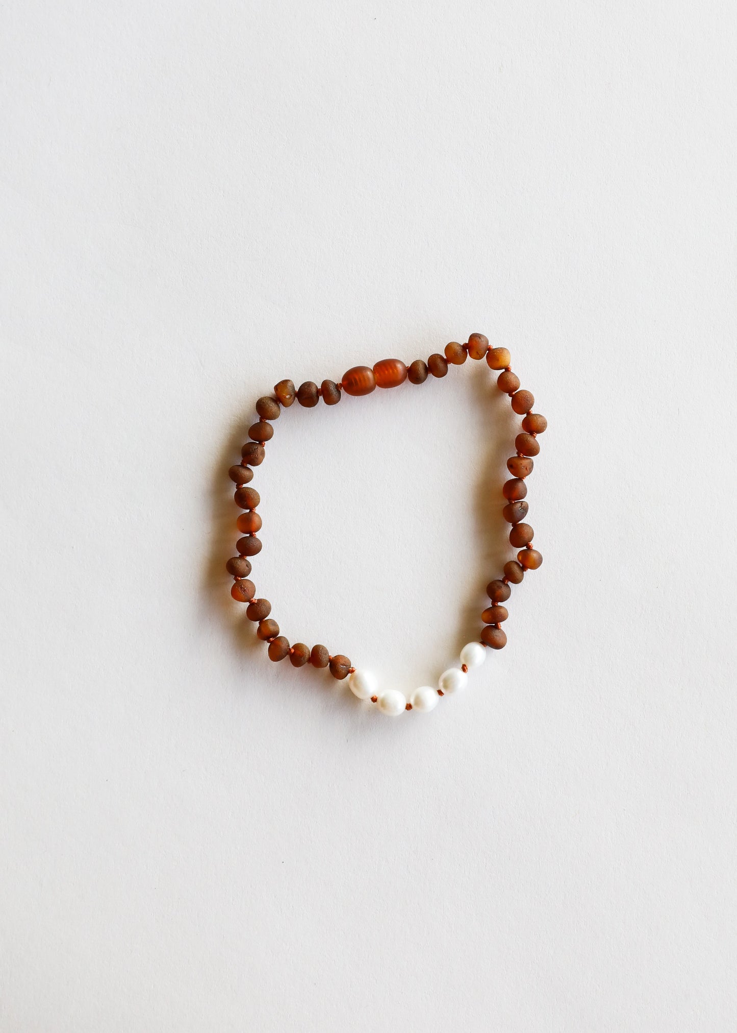 Raw Cognac Baltic Amber + Pearls || Necklace - Korvel
