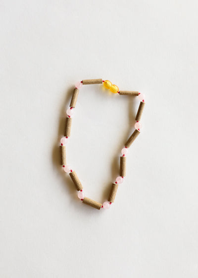 Hazelwood + Rose Quartz || Beaded Necklace - Korvel