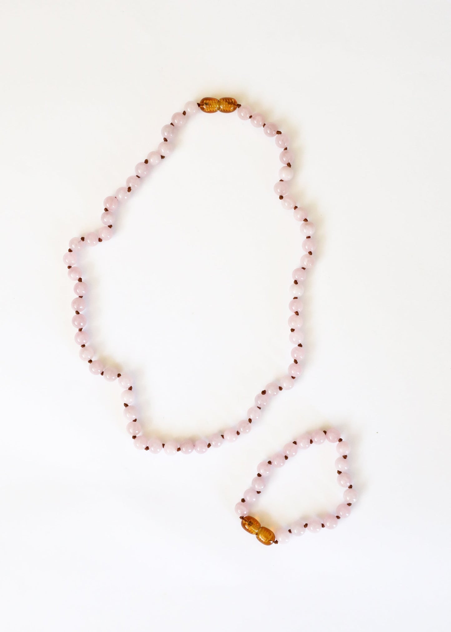 Pure Gemstone Natural Rose Quartz Beaded Necklace