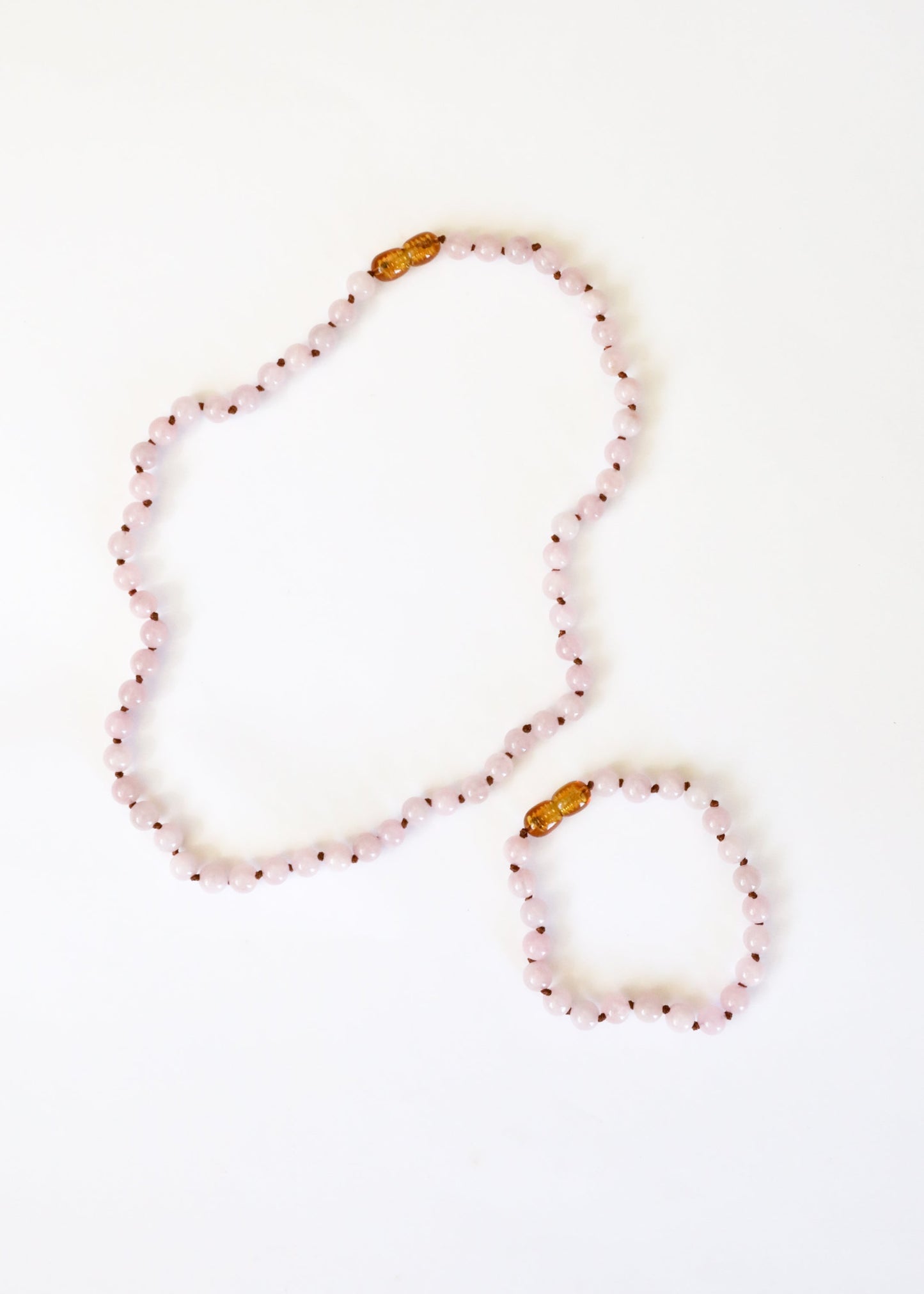 Pure Gemstone Natural Rose Quartz Beaded Necklace