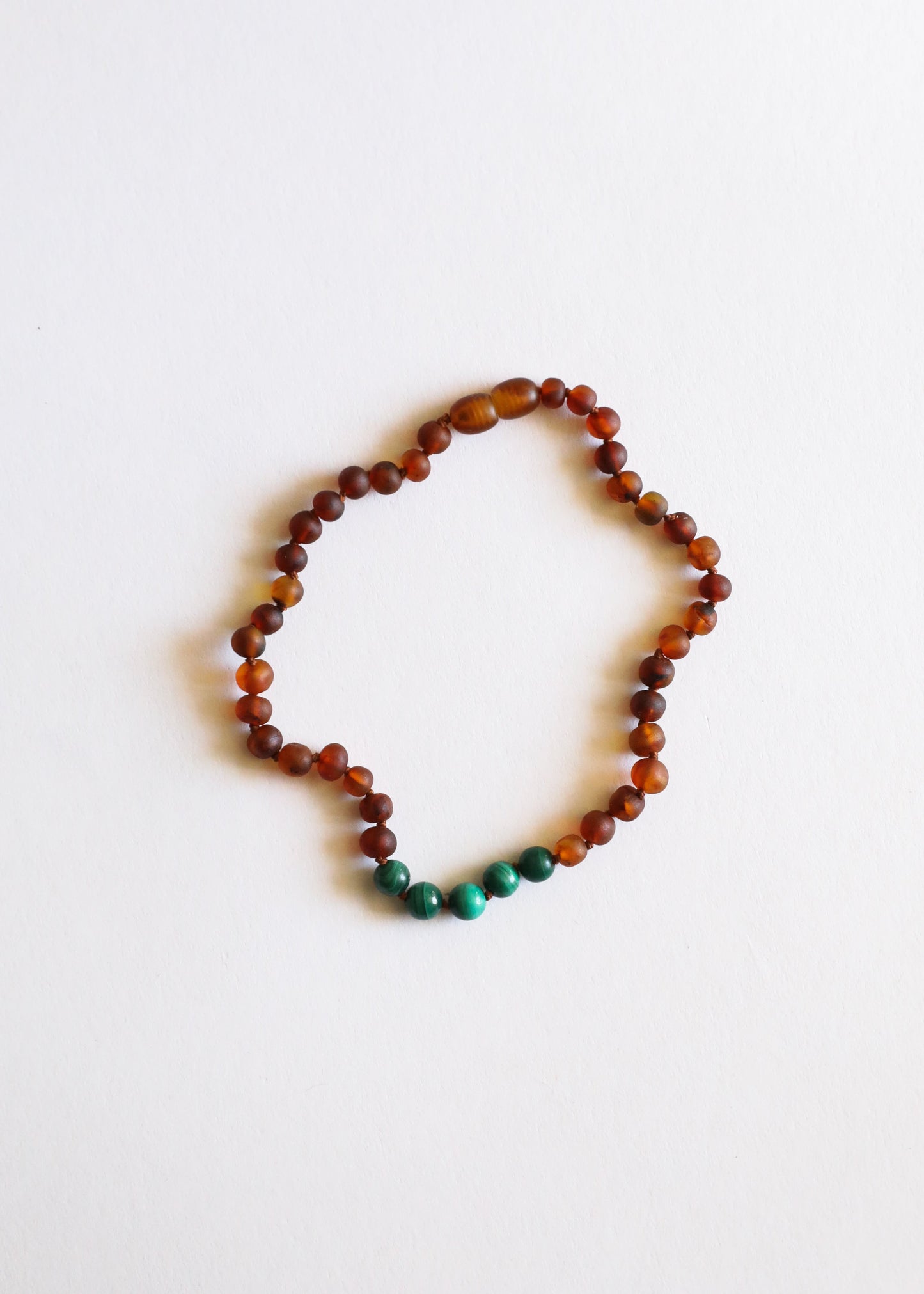 Raw Cognac Baltic Amber + Malachite || Necklace - Korvel