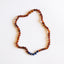 Conjunto de collar de ámbar báltico cognac crudo y lapislázuli
