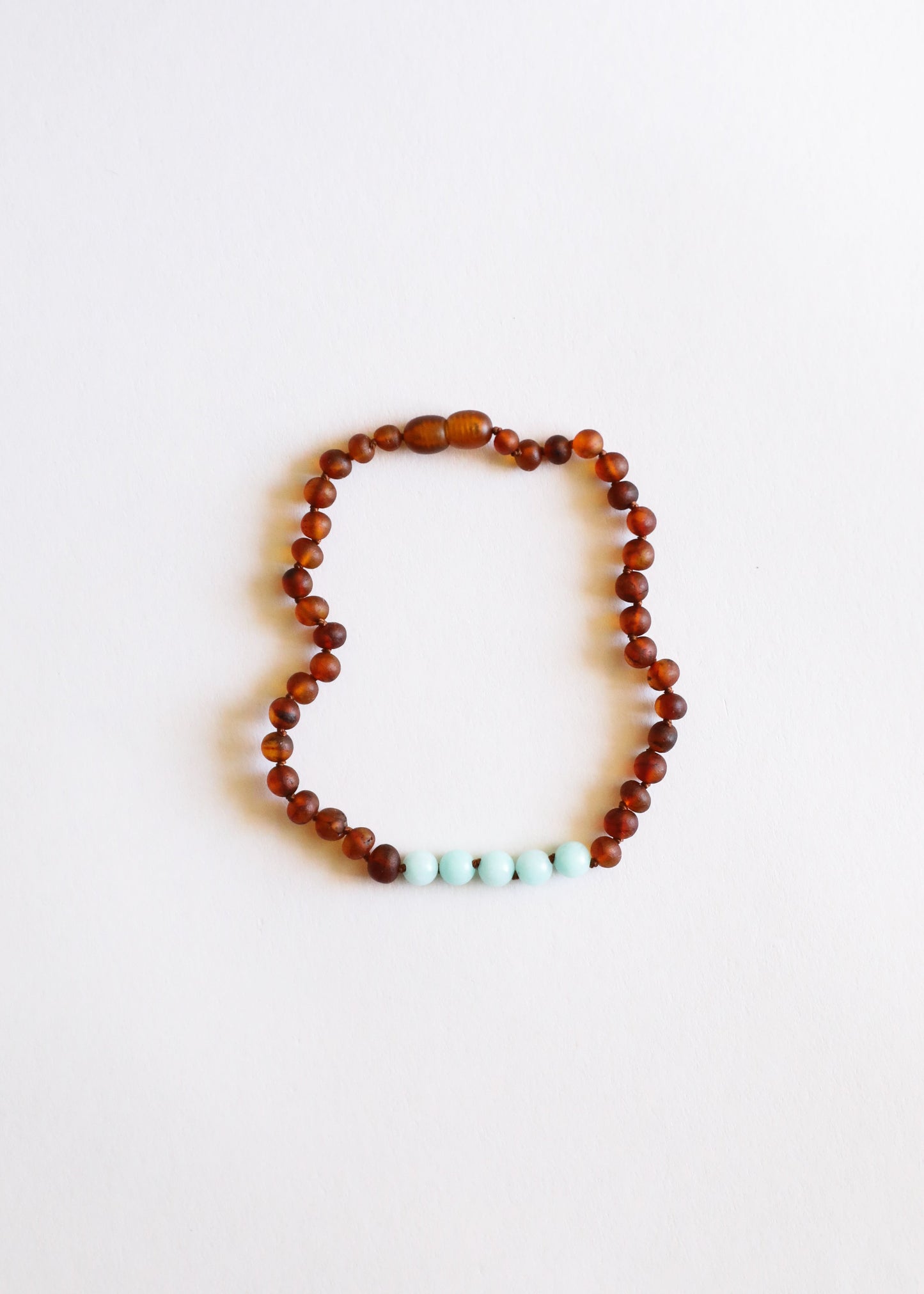 Raw Cognac Baltic Amber & Amazonite Necklace Set