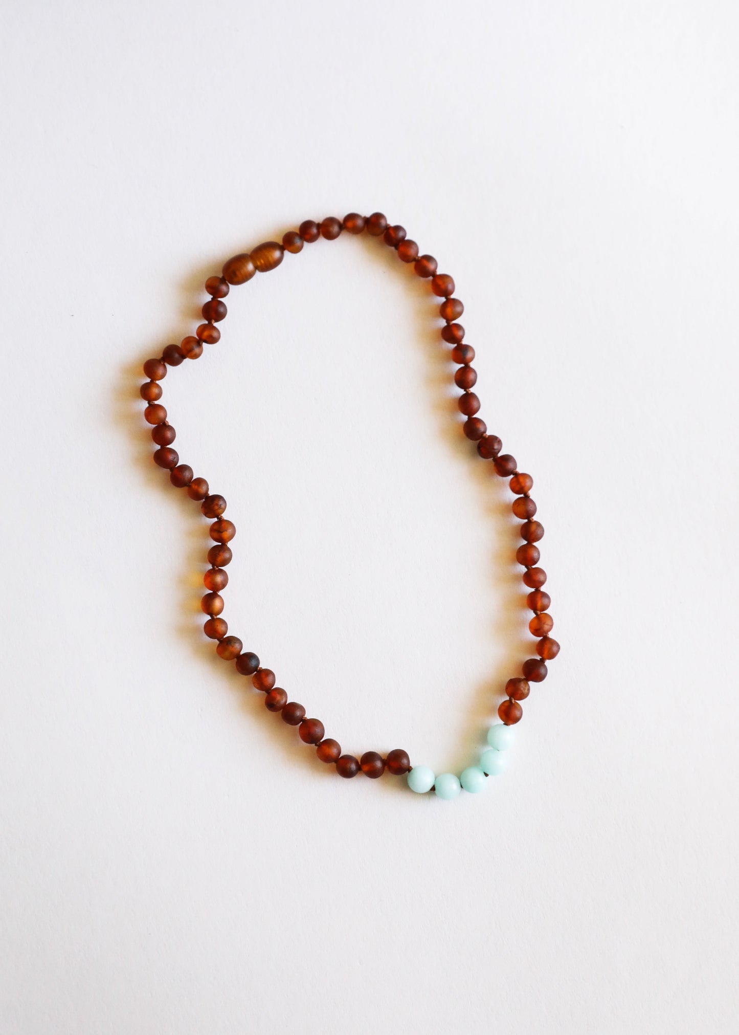 Raw Cognac Baltic Amber & Amazonite Necklace Set