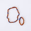 Raw Cognac Baltic Amber & Lapis Lazuli Halo Necklace