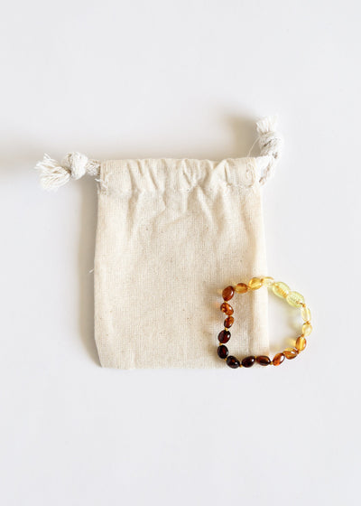 Polished Ombre Baltic Amber Bracelet or Anklet