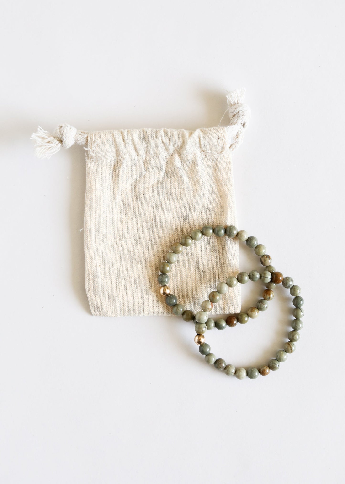 Silver Leaf Jasper & 14k Gold Filled Bracelet