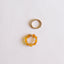 Conjunto de Anillos de Ámbar Báltico y Oro de 14K