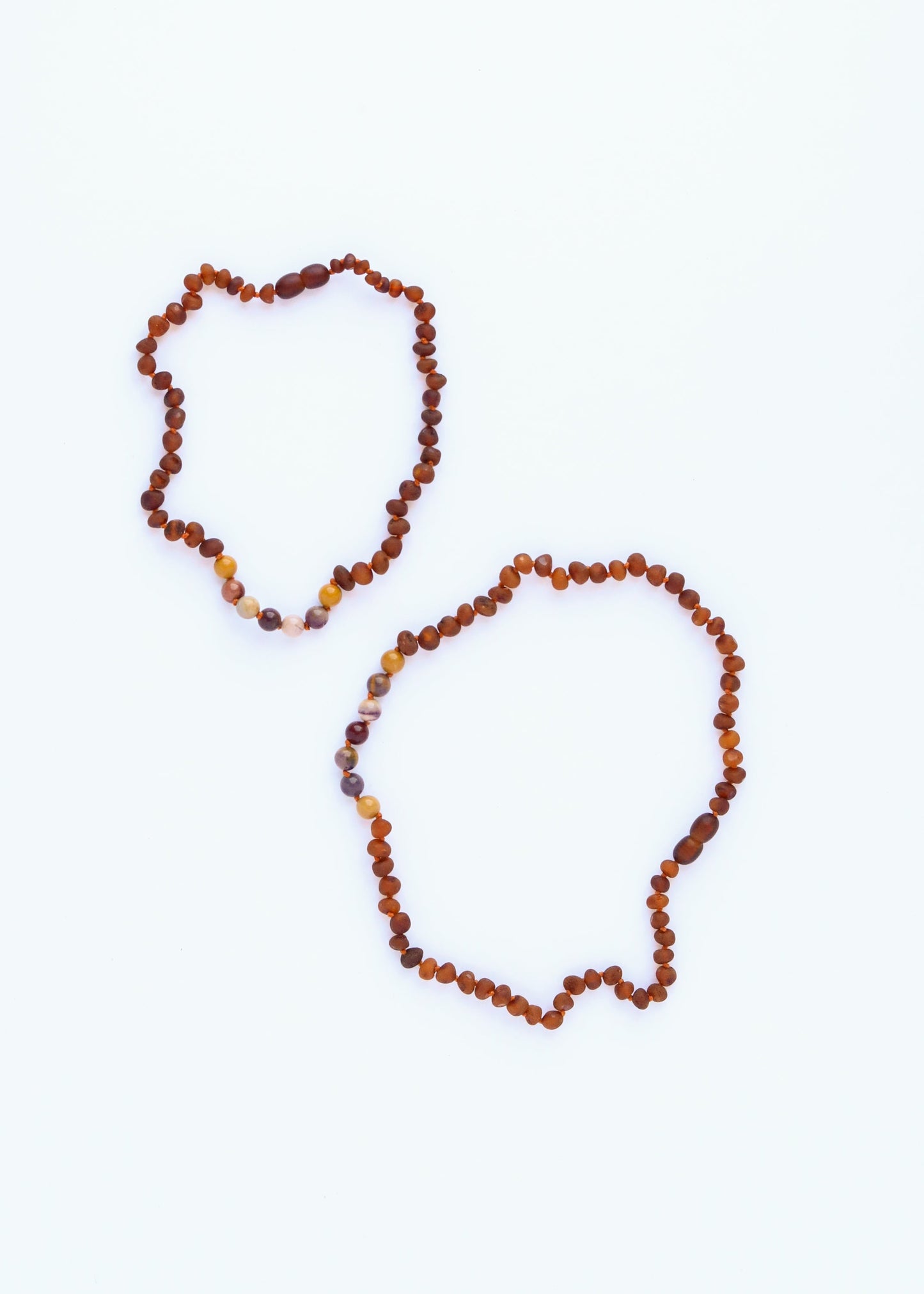 Raw Cognac Baltic Amber & Mookaite Jasper Necklace