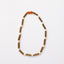 Collar de cuentas de madera de avellana y perlas