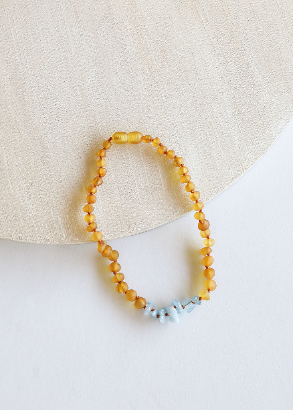 Raw Honey Baltic Amber + Aquamarine || Necklace - Korvel