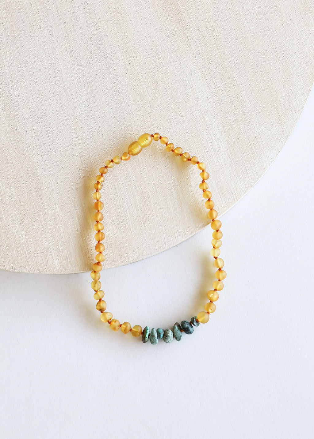 Raw Honey Baltic Amber & Turquoise Jasper Necklace
