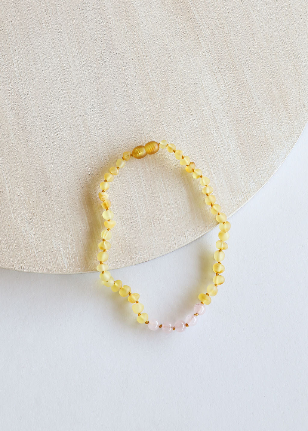 Raw Honey Baltic Amber + Rose Quartz || Necklace - Korvel