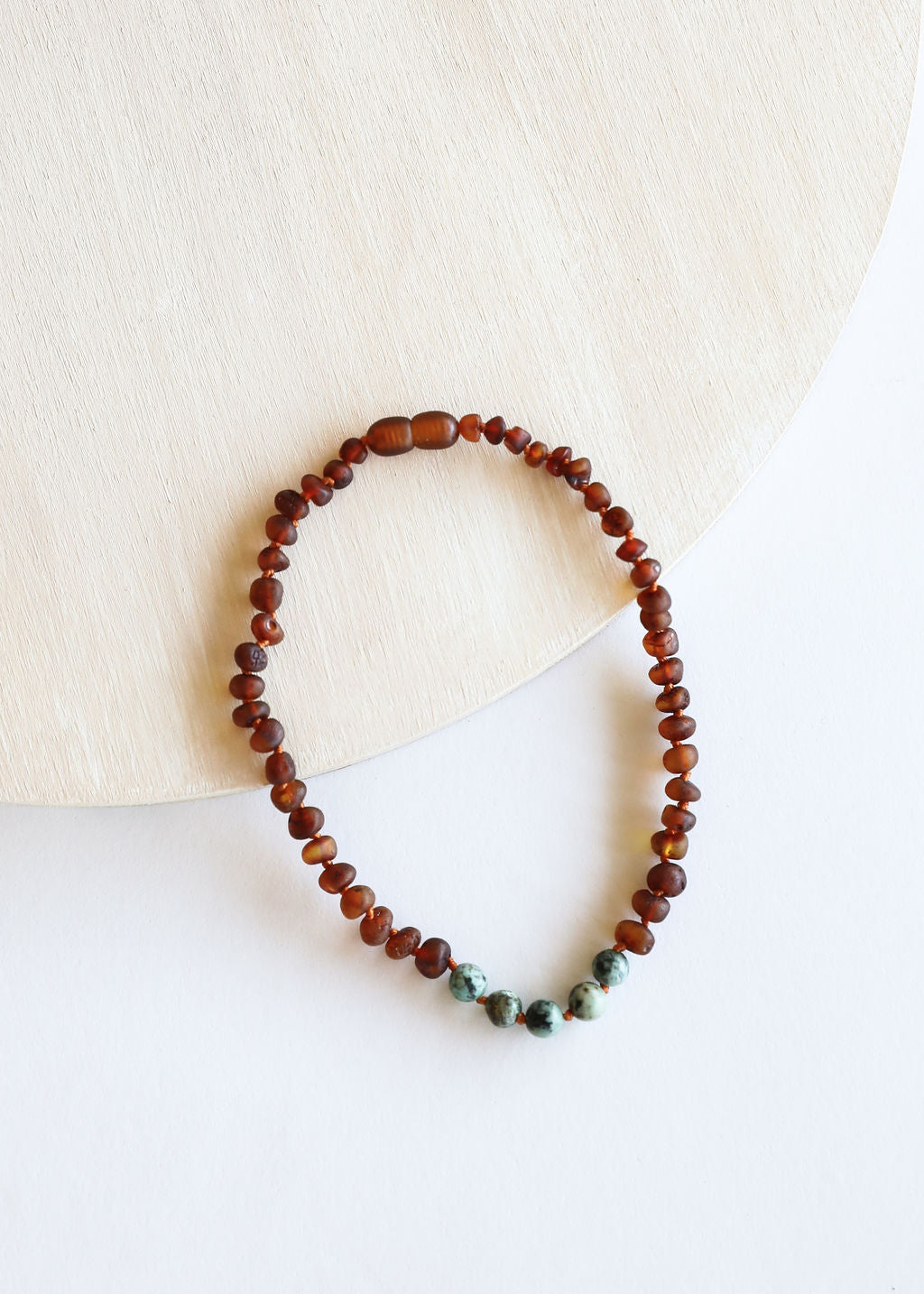 Raw Cognac Baltic Amber + Turquoise Jasper || Necklace - Korvel