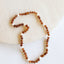Collier Halo en Ambre Baltique Cognac Brut et Perles