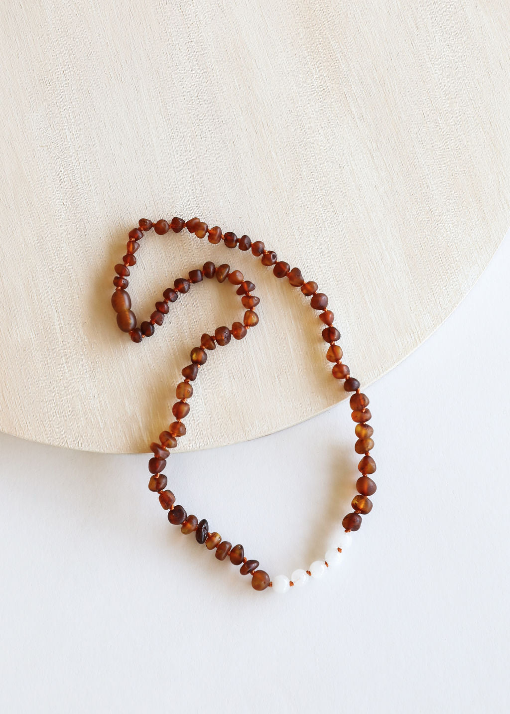 Raw Cognac Baltic Amber + Moonstone || Necklace - Korvel