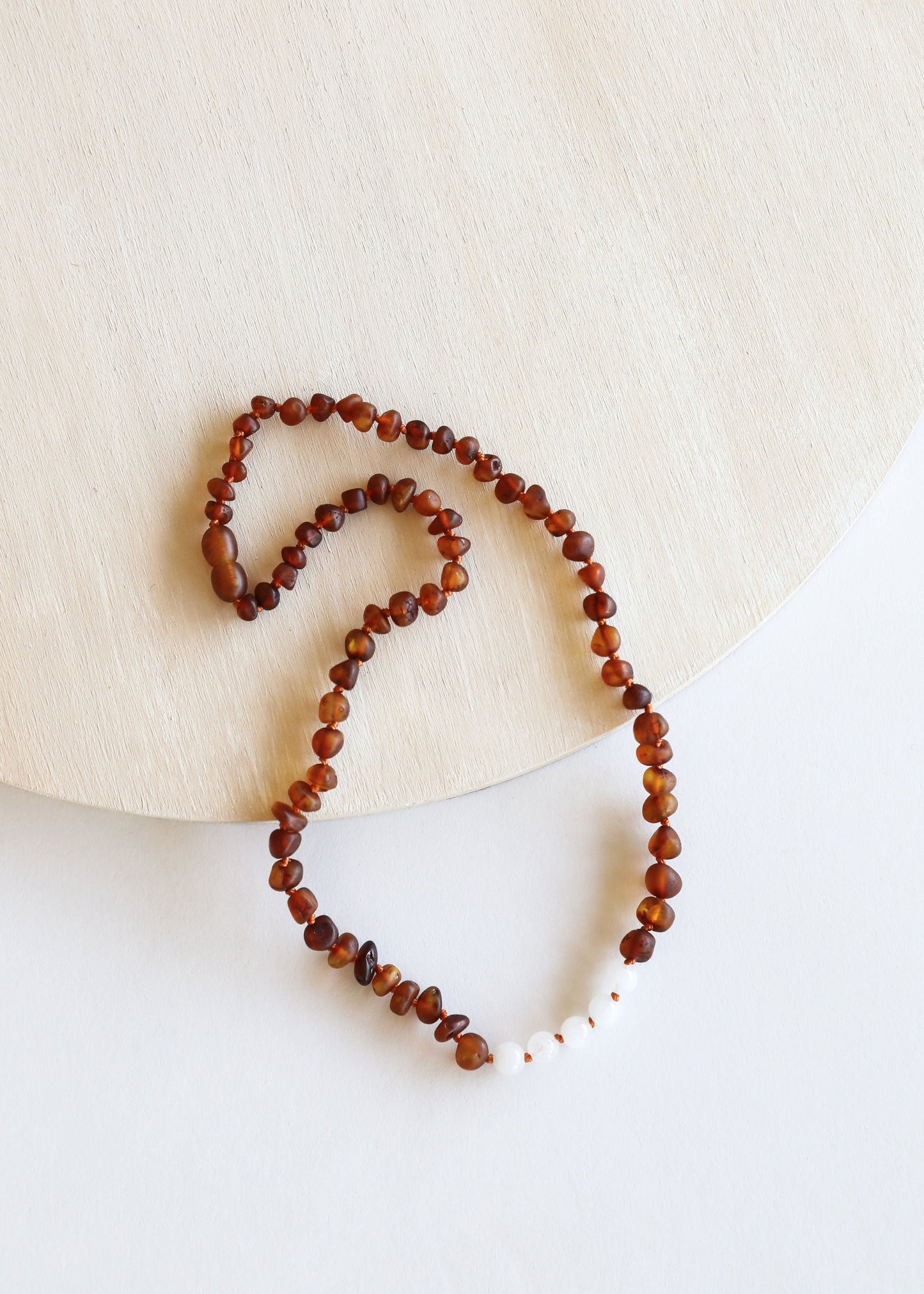 Raw Cognac Baltic Amber & Moonstone Necklace Set