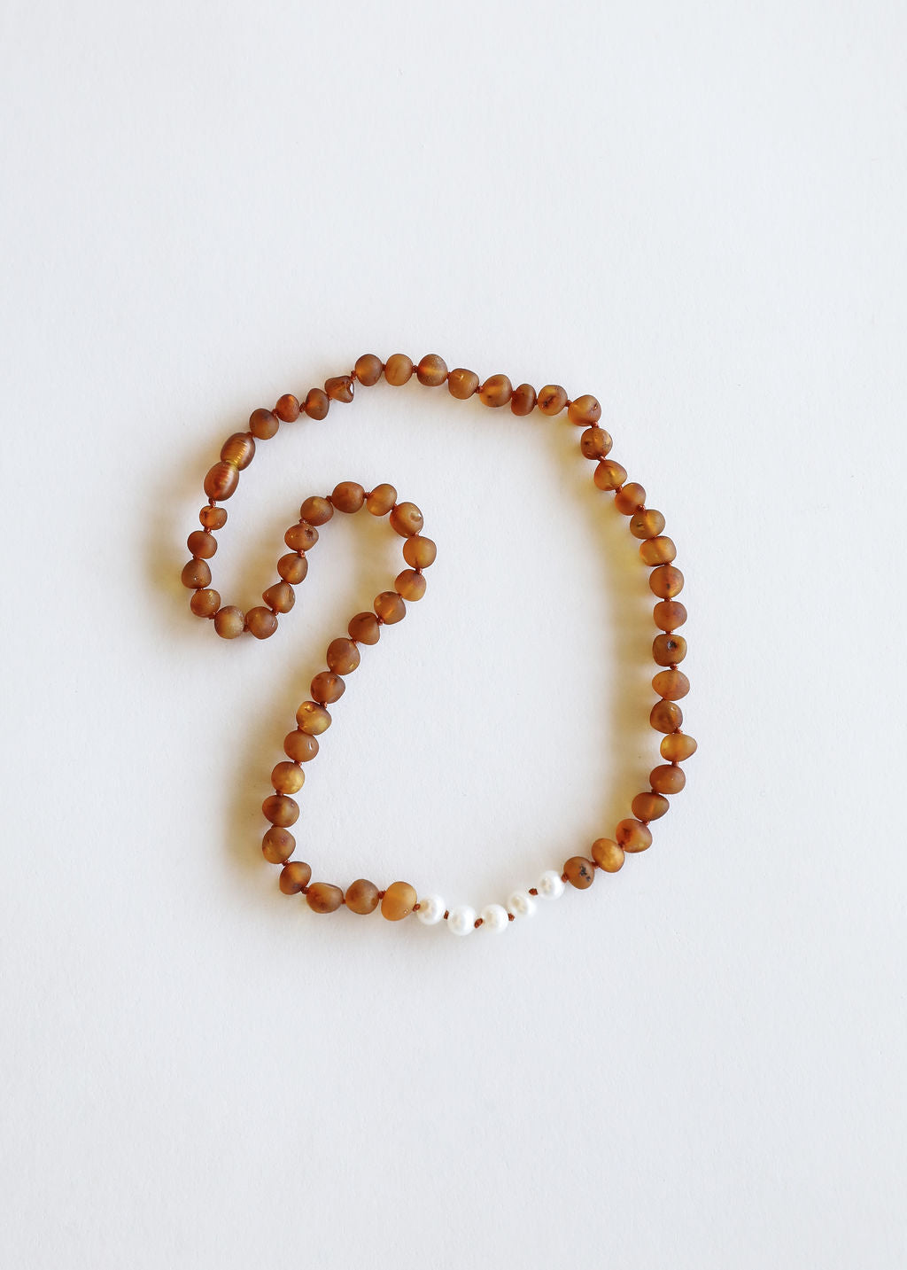 Raw Cognac Baltic Amber + Pearls || Necklace - Korvel