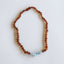 Raw Cognac Baltic Amber + Aquamarine || Necklace - Korvel