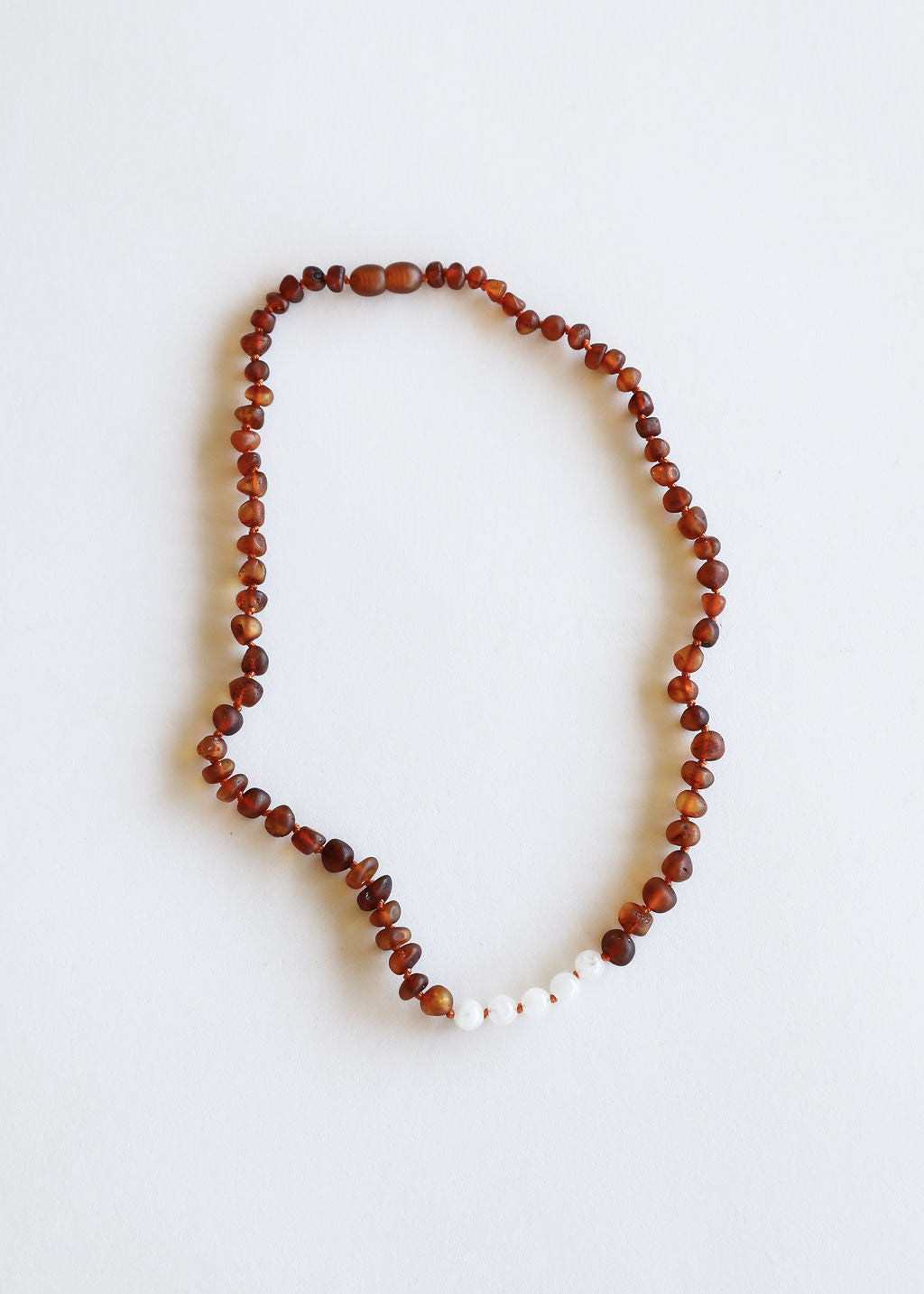 Raw Cognac Baltic Amber + Moonstone || Necklace - Korvel