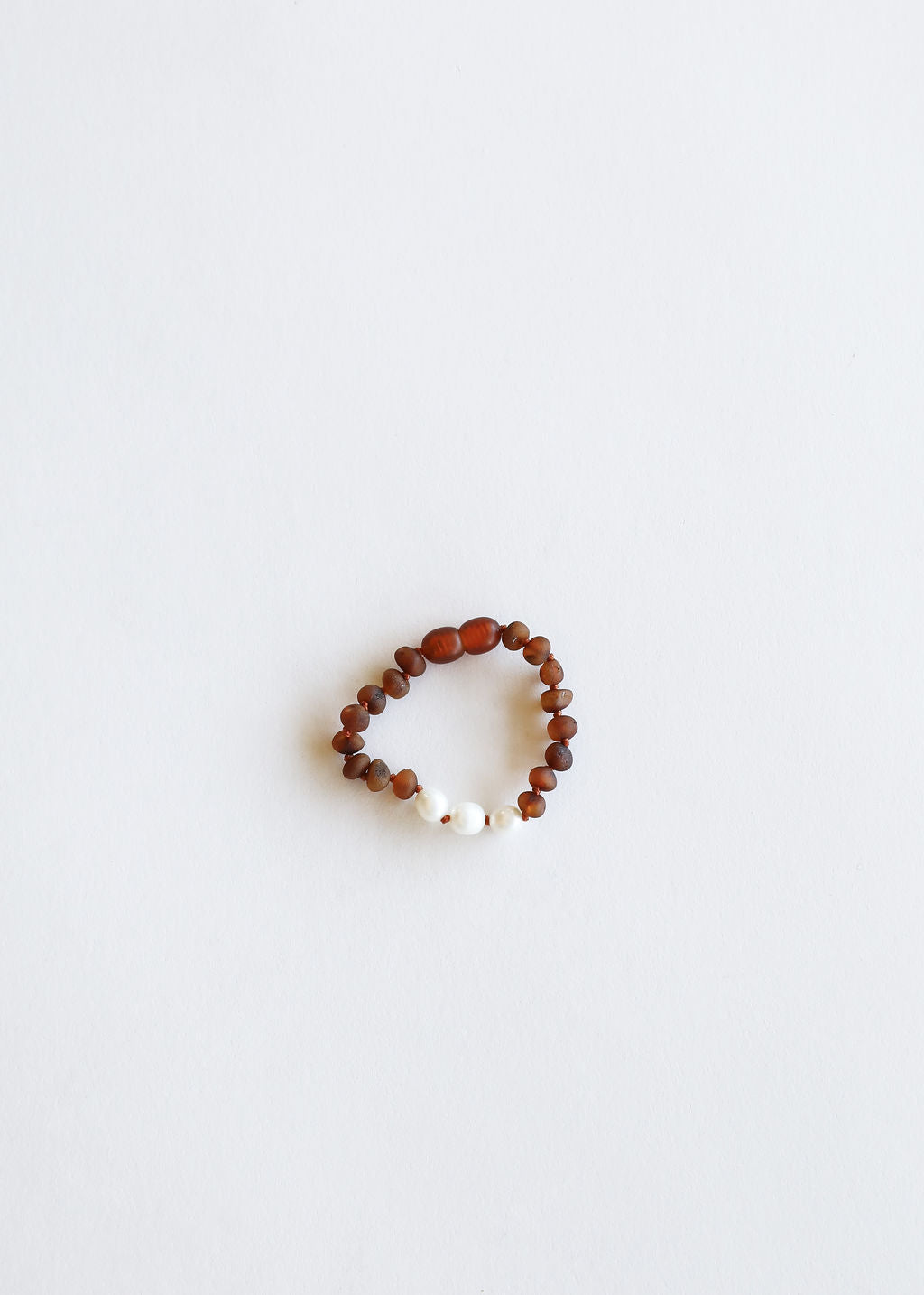 Raw Cognac Baltic Amber & Pearls Anklet or Bracelet