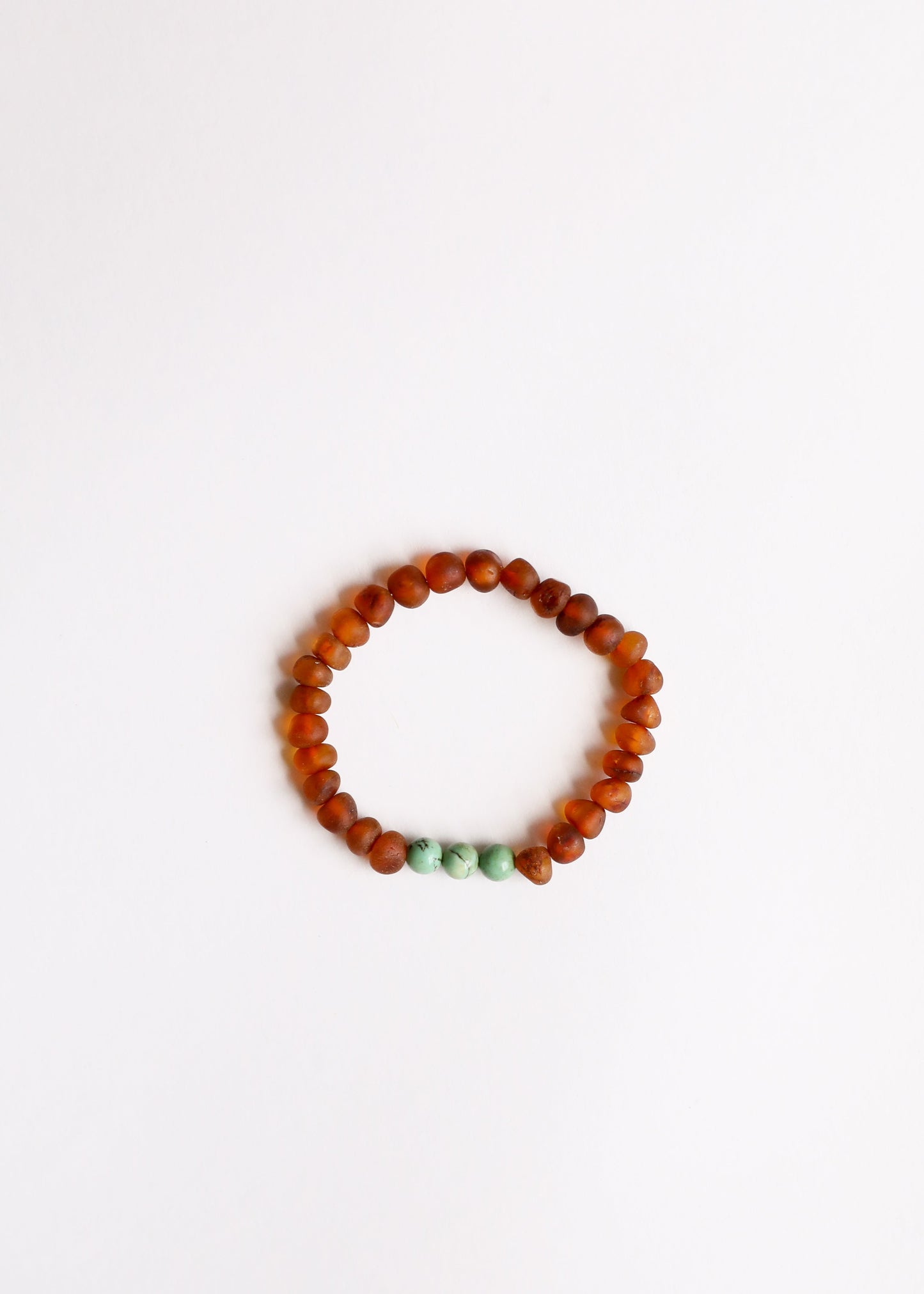 Raw Cognac Baltic Amber & Turquoise Jasper Bracelet
