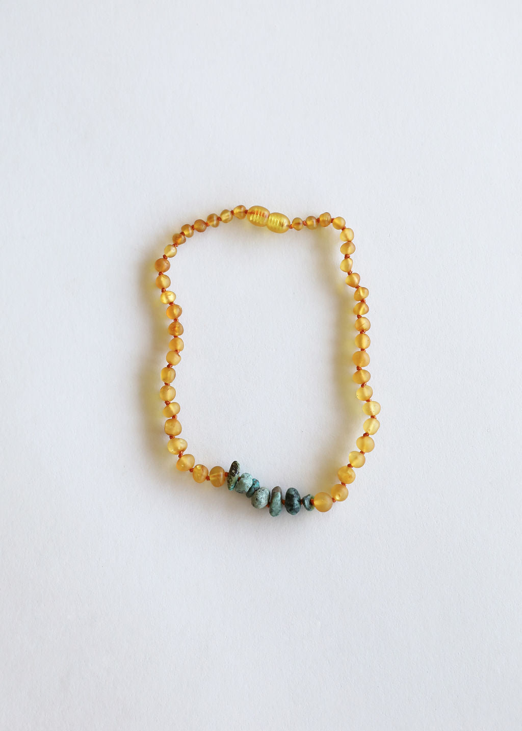 Raw Honey Baltic Amber & Turquoise Jasper Necklace