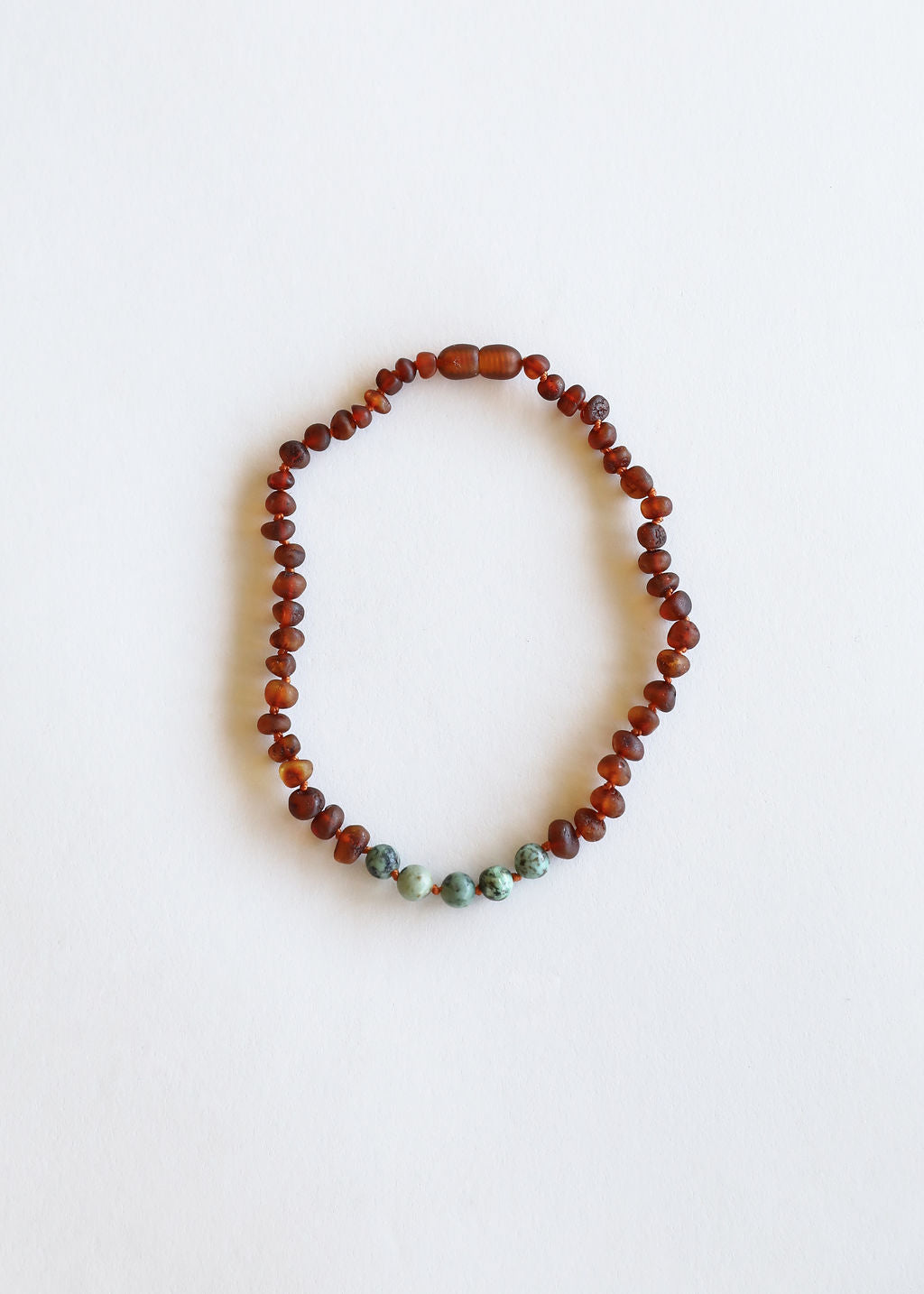 Raw Cognac Baltic Amber + Turquoise Jasper || Necklace - Korvel