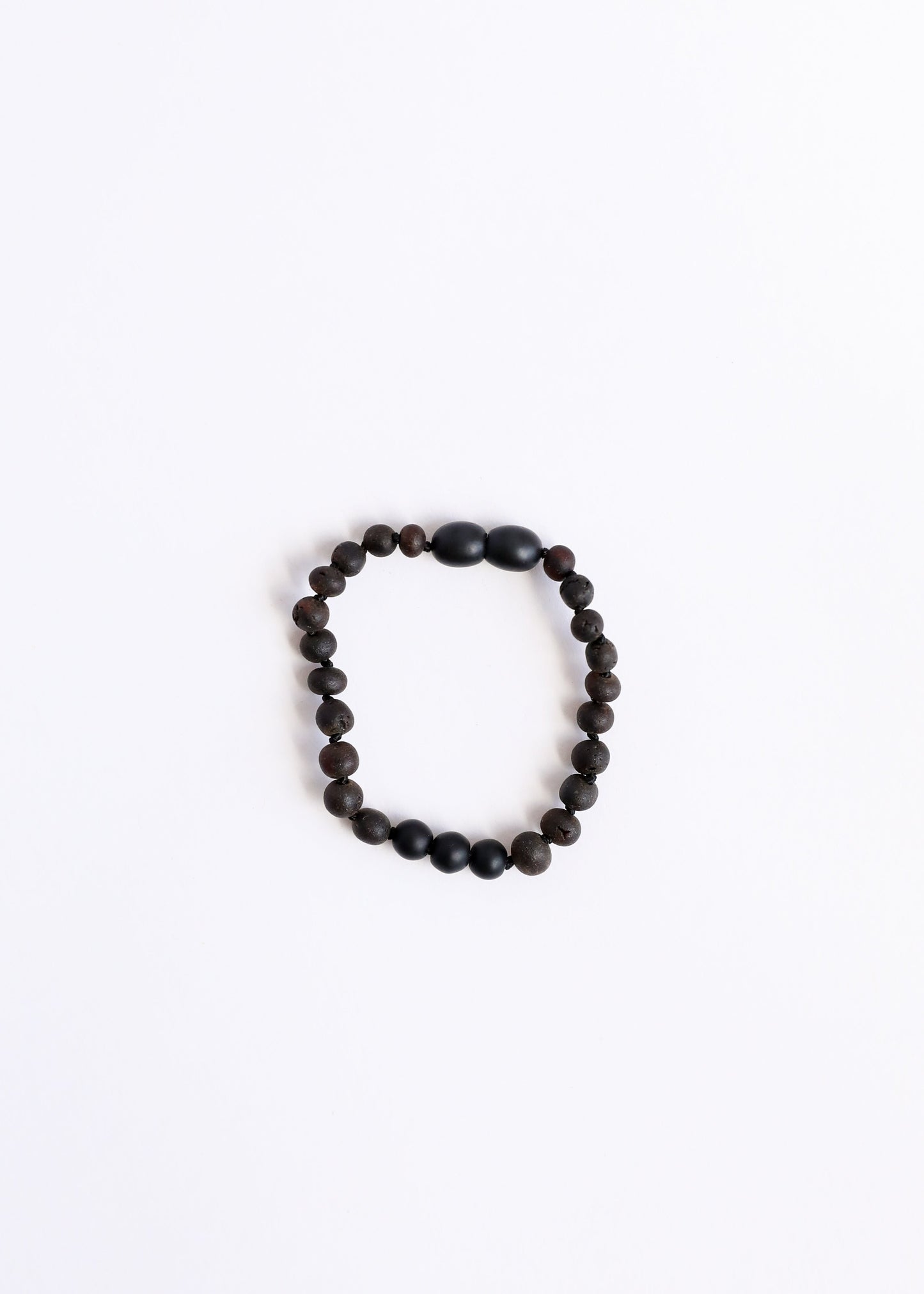 Bracelet/Anklet en Ambre Noir Baltique Brut et Shungite