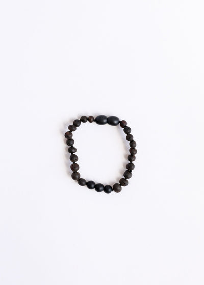 Raw Black Baltic Amber & Shungite Bracelet/Anklet