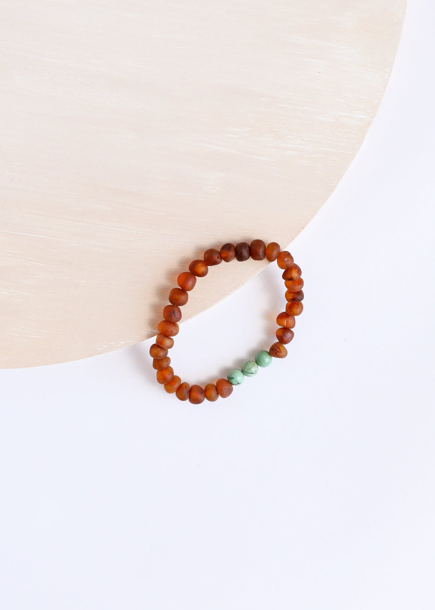Raw Cognac Baltic Amber & Turquoise Jasper Bracelet