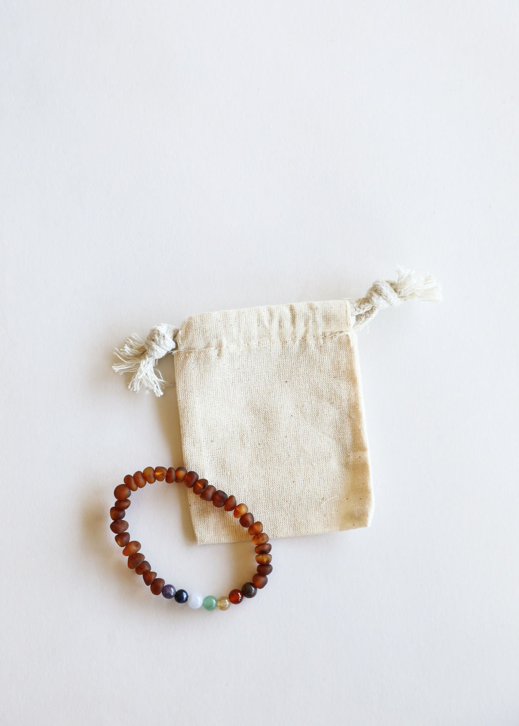 Raw Cognac Baltic Amber + CHAKRA Crystals || Adult Bracelet - Korvel