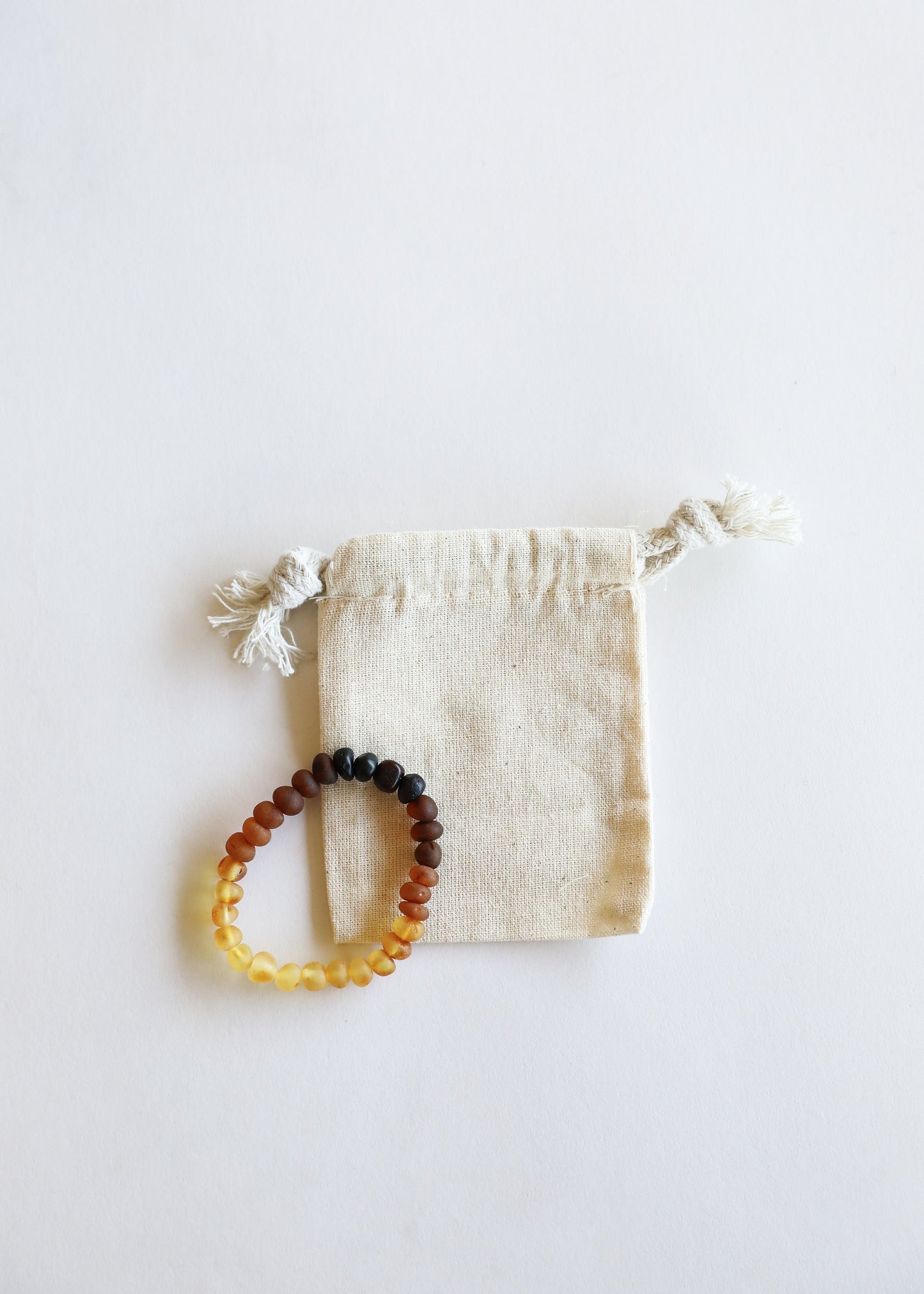 Raw Ombre Baltic Amber & Lava Adult Bracelet