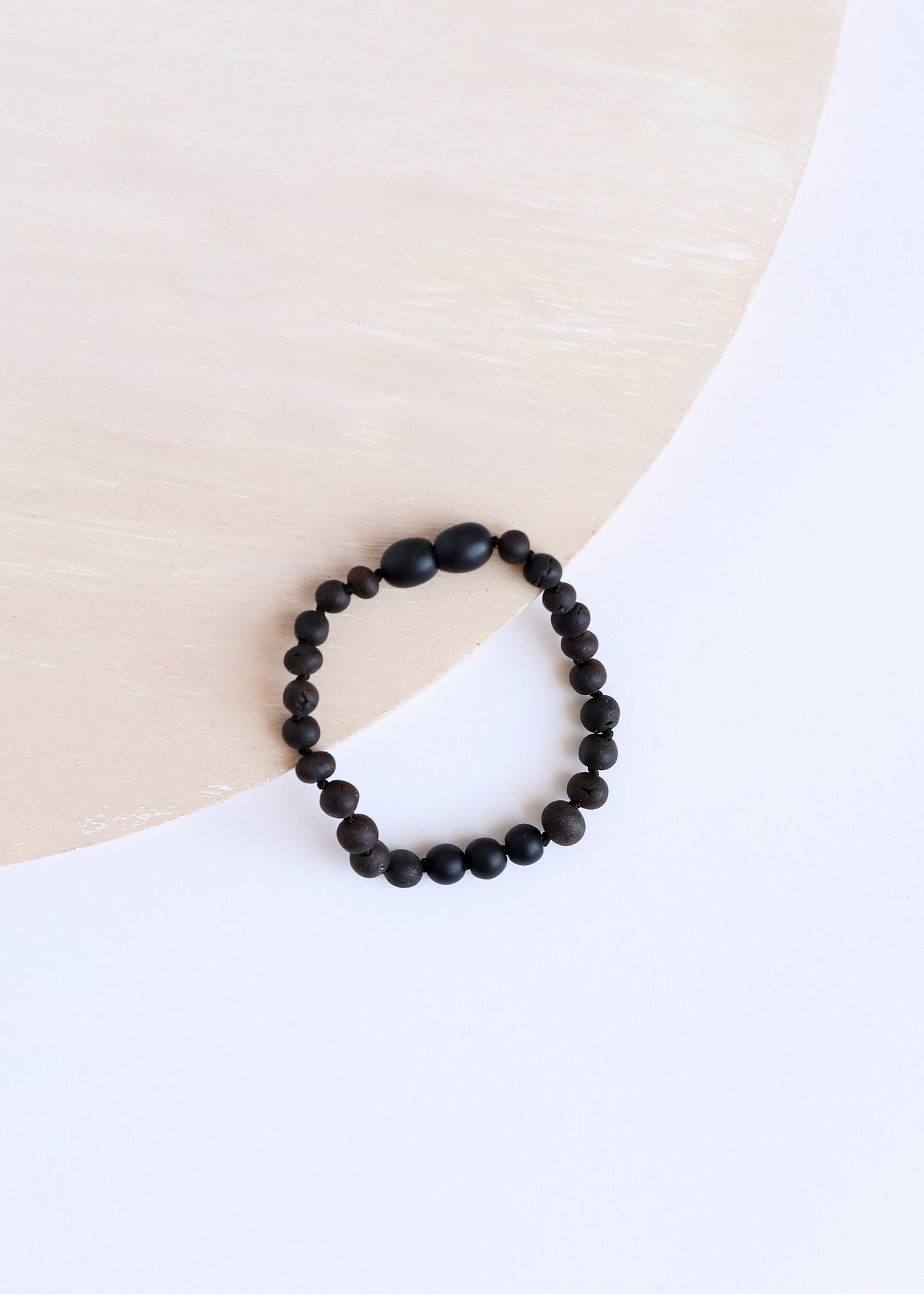 Bracelet/Anklet en Ambre Noir Baltique Brut et Shungite