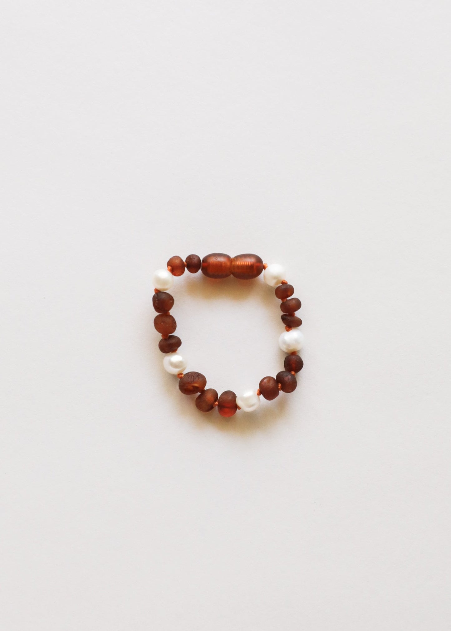 Raw Cognac Baltic Amber & Pearl Halo Anklet or Bracelet