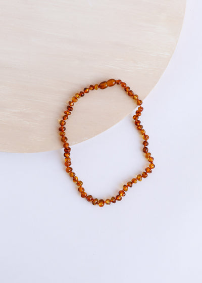 Polished Cognac Baltic Amber || Necklace - Korvel