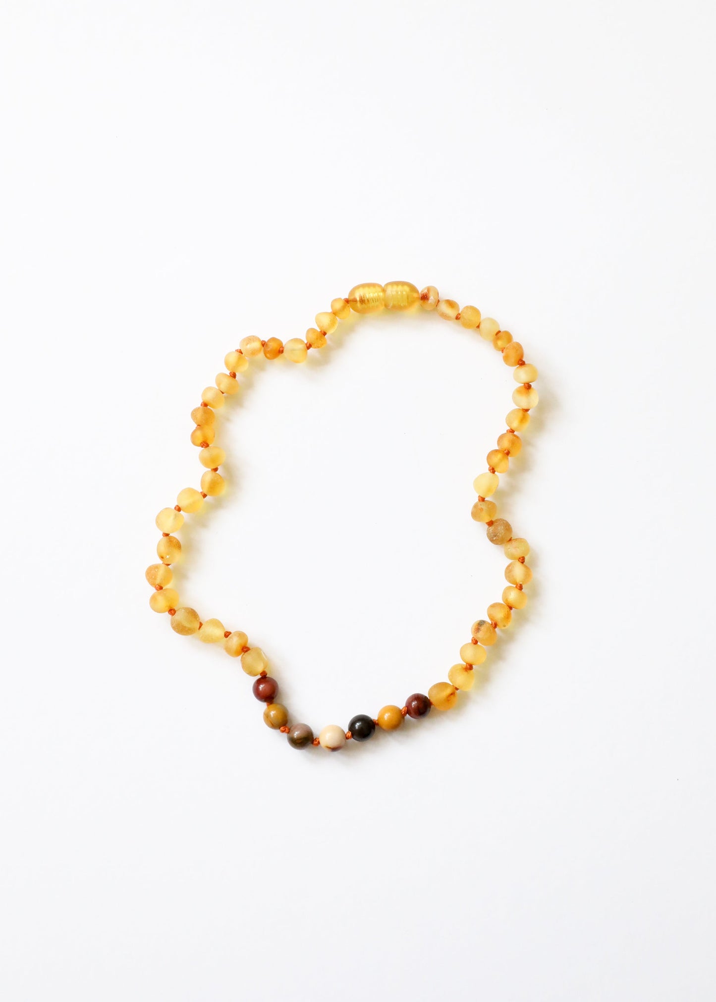 Raw Honey Baltic Amber & Mookaite Jasper Necklace