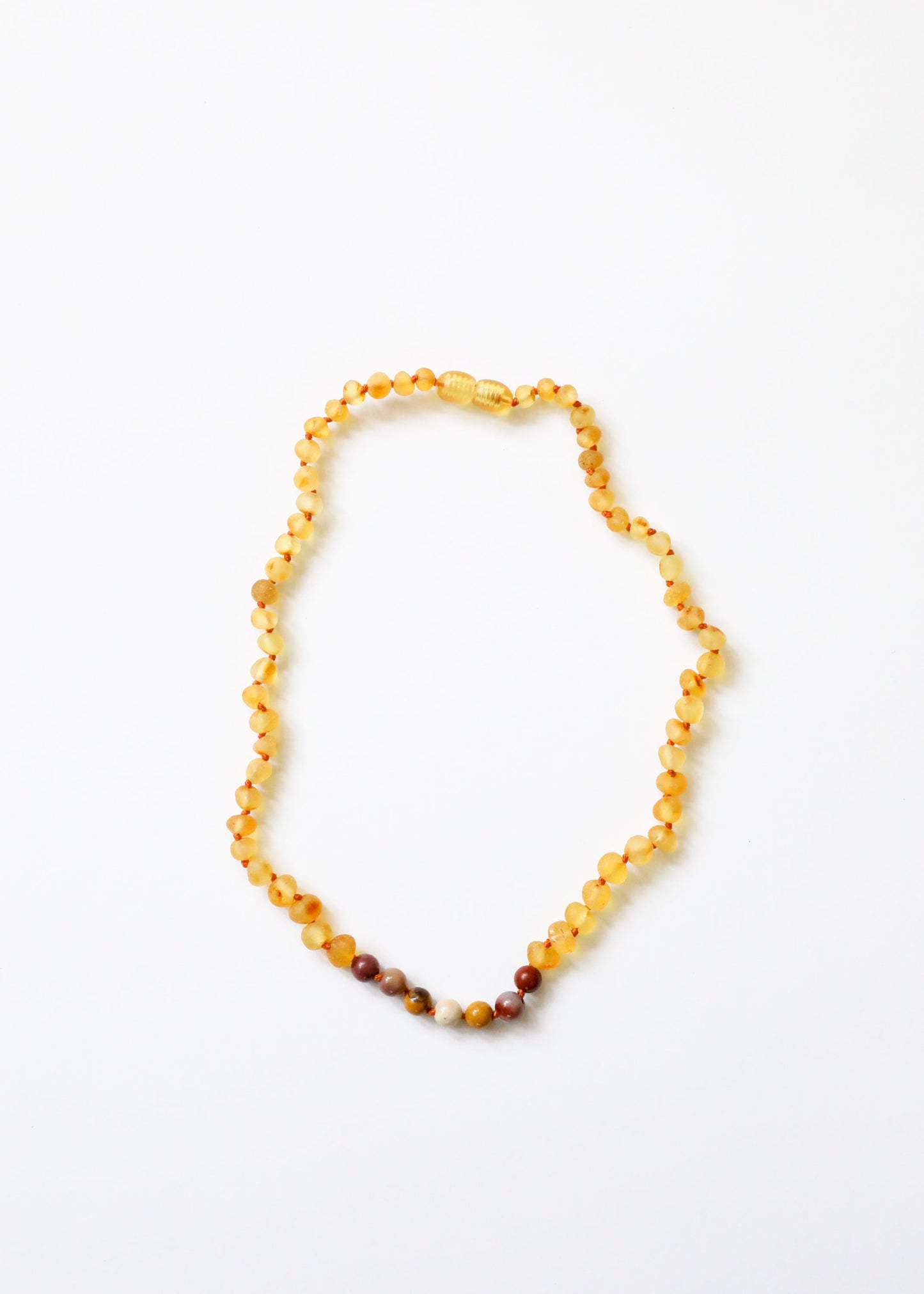 Raw Honey Baltic Amber & Mookaite Jasper Necklace