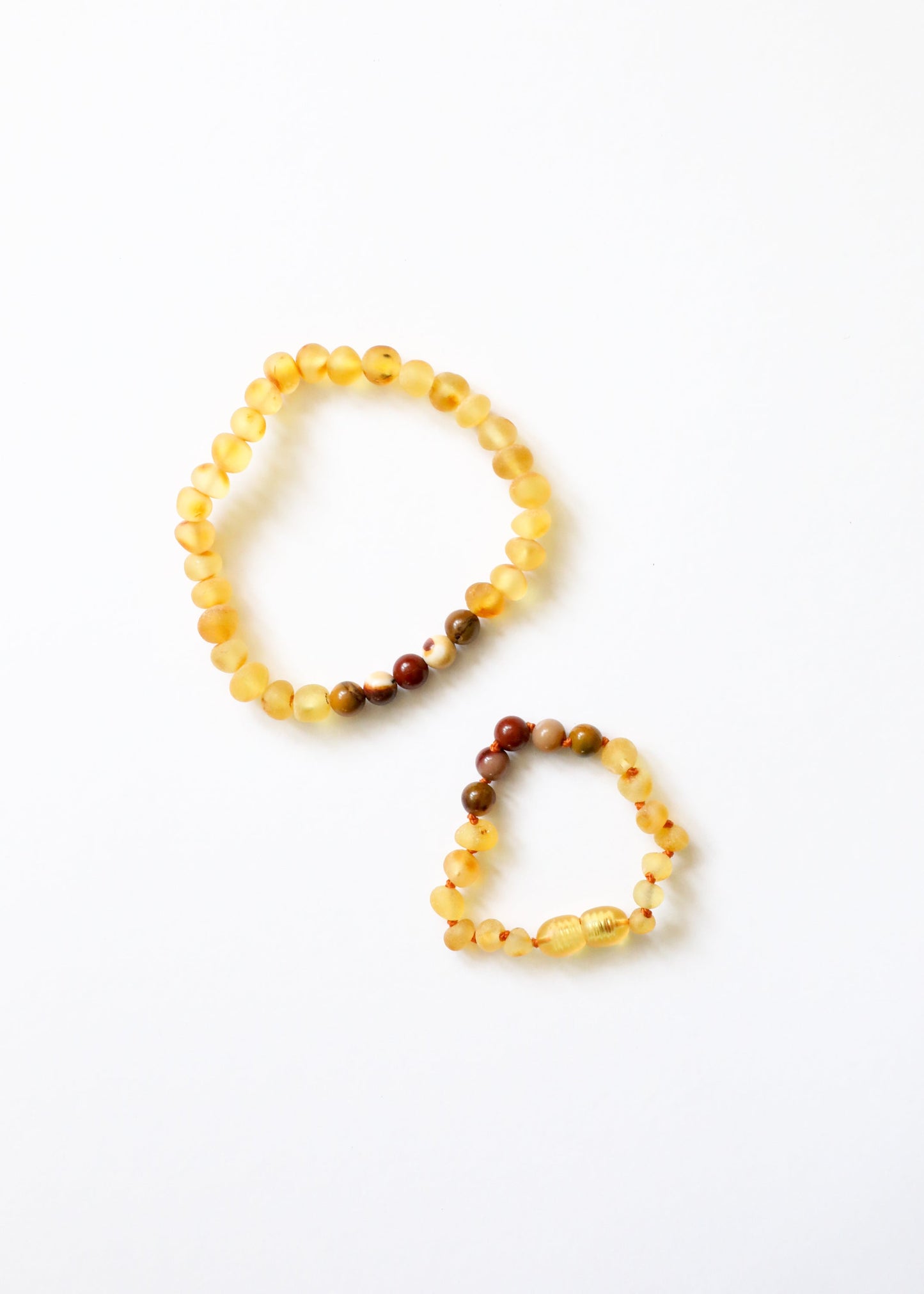 Raw Honey Baltic Amber & Mookaite Jasper Bracelet/Anklet