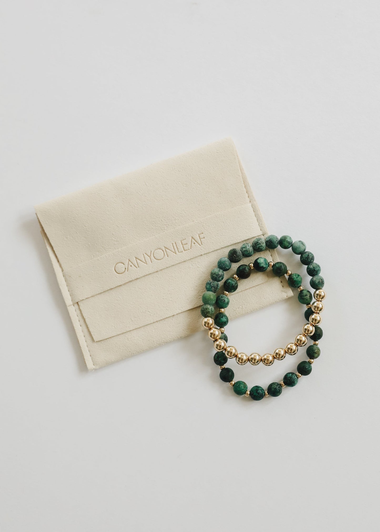 Bracelet Sun + Lune en Jaspe Turquoise 14k Or Rempli