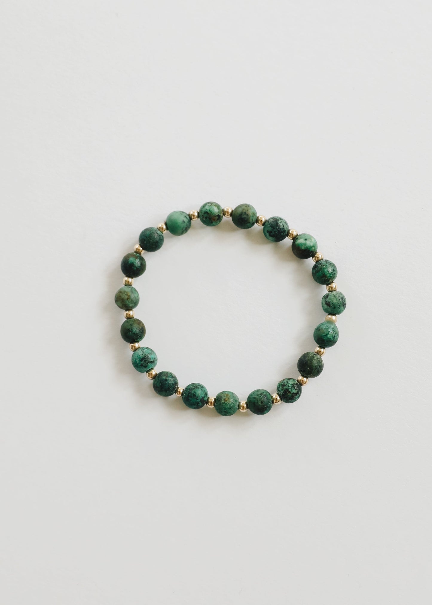 Bracelet Sun + Lune en Jaspe Turquoise 14k Or Rempli
