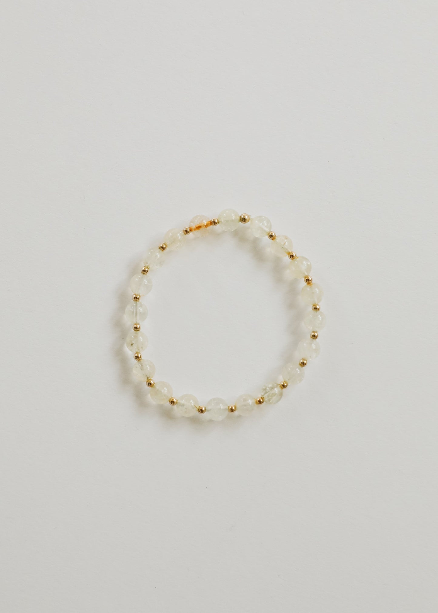 Citrine Gemstone + 14K Gold Filled Beaded Stretch Bracelet - Korvel